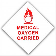 1 x Medical Oxygen Carried-Car,Van,Bus,Cab,Taxi Minicab,Ambulance Self Adhesive Vinyl Sticker-Health and Safety Sign